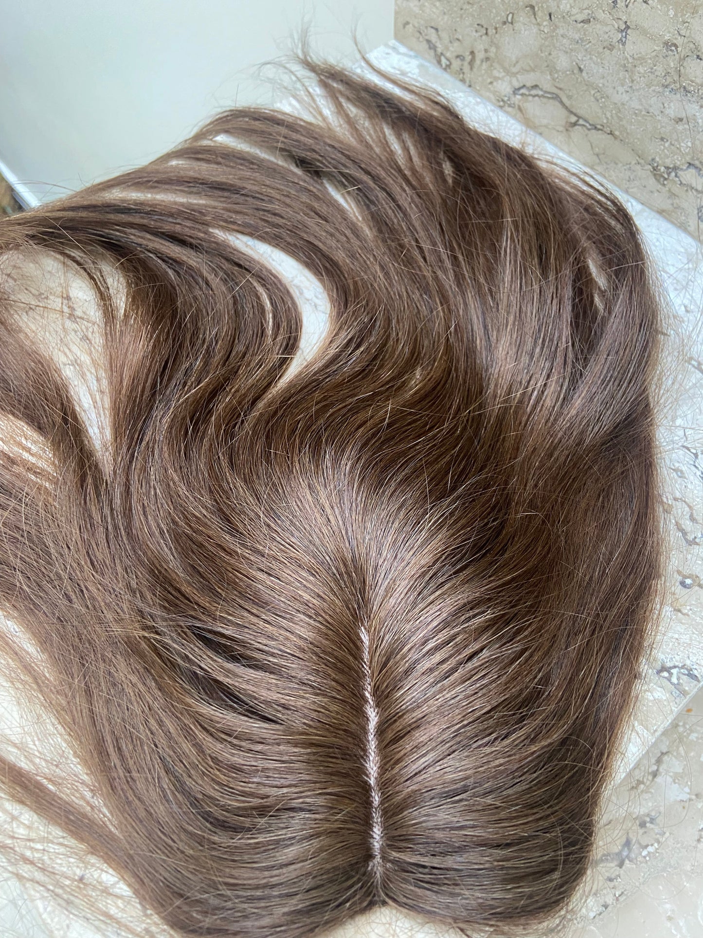 Medium Human Hair Topper β 12" (No Bangs)