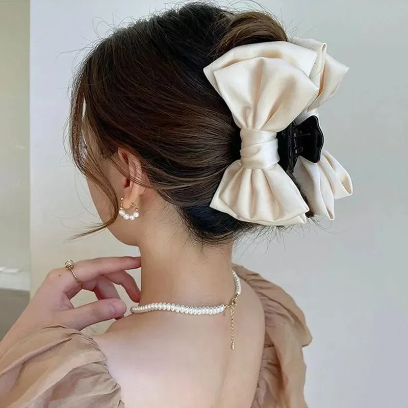 π Satin Bow Hair Claw β Effortless Elegance in One Clip