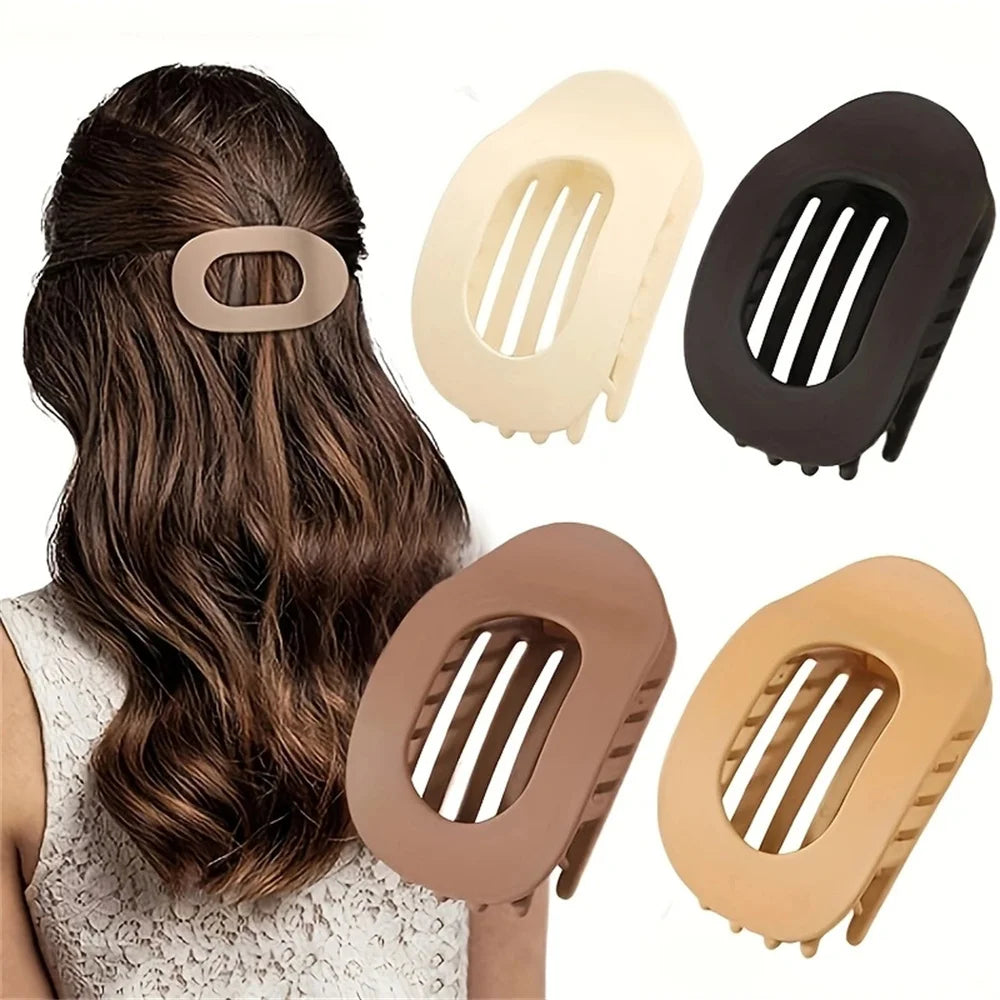 Elegant Matte Acrylic Rounded Hair Clips