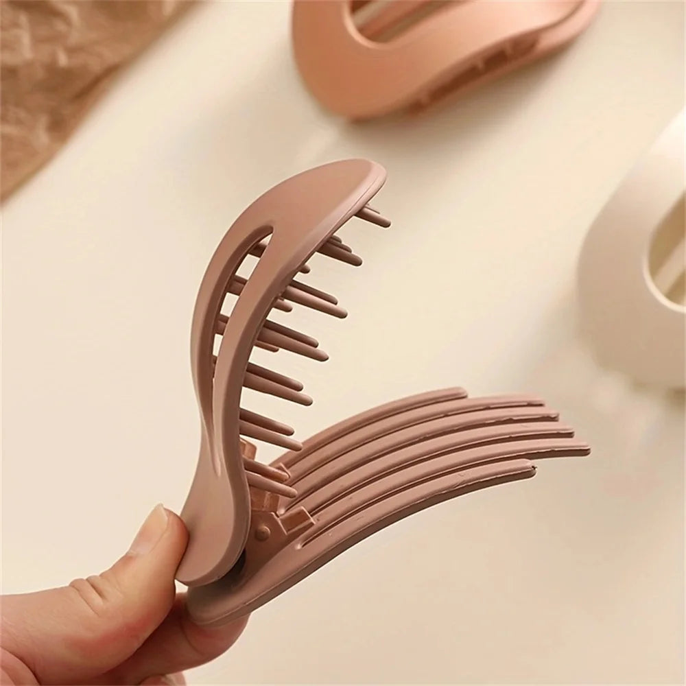 Elegant Matte Acrylic Rounded Hair Clips