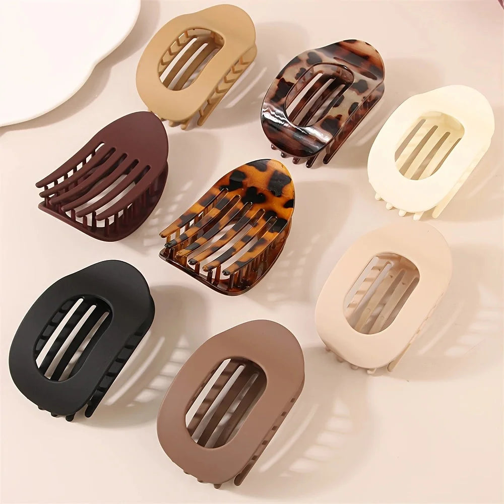 Elegant Matte Acrylic Rounded Hair Clips
