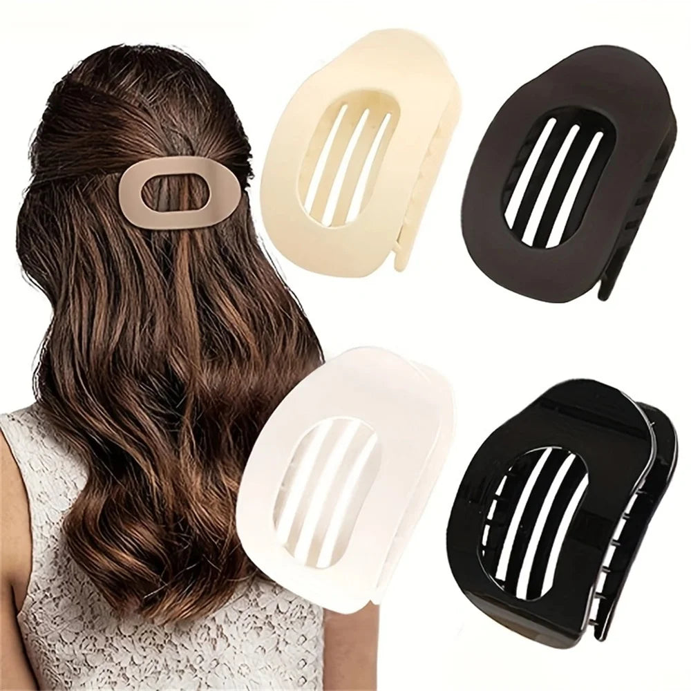 Elegant Matte Acrylic Rounded Hair Clips