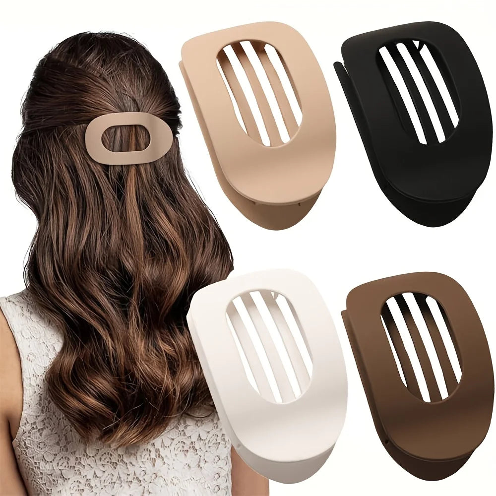 Elegant Matte Acrylic Rounded Hair Clips