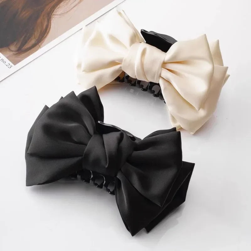 π Satin Bow Hair Claw β Effortless Elegance in One Clip