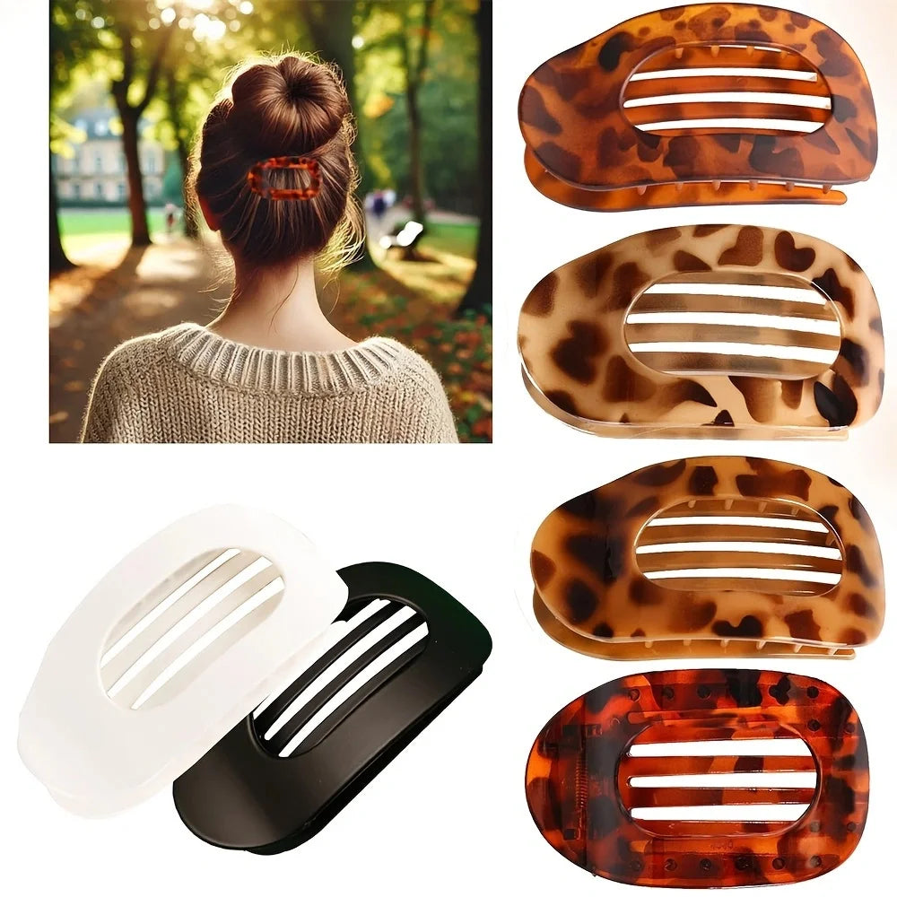 Elegant Matte Acrylic Rounded Hair Clips