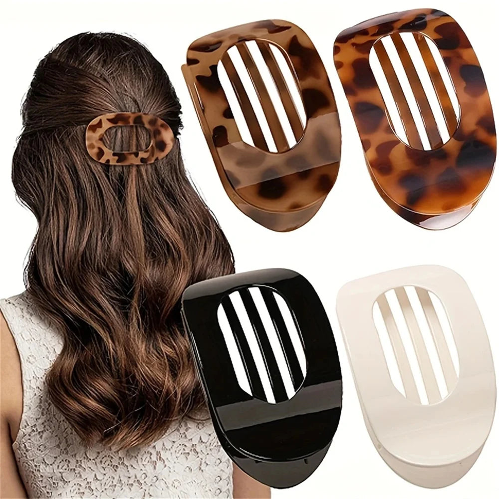 Elegant Matte Acrylic Rounded Hair Clips