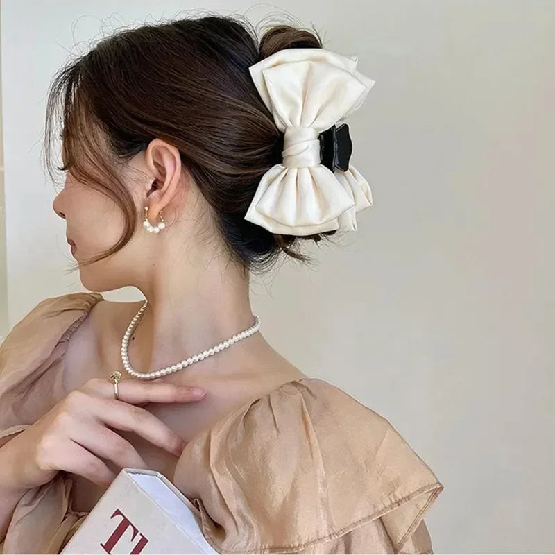 π Satin Bow Hair Claw β Effortless Elegance in One Clip