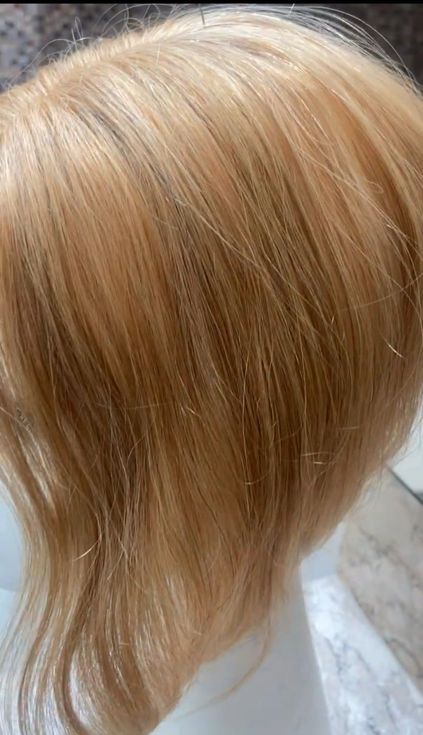 Medium Human Hair Topper – 16" (No Bangs)