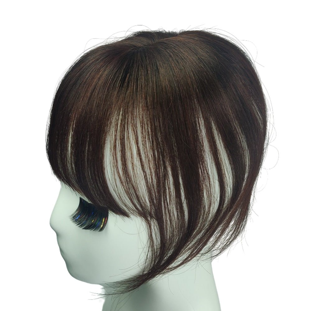 Short Human Hair Topper with Bangs 7.87"