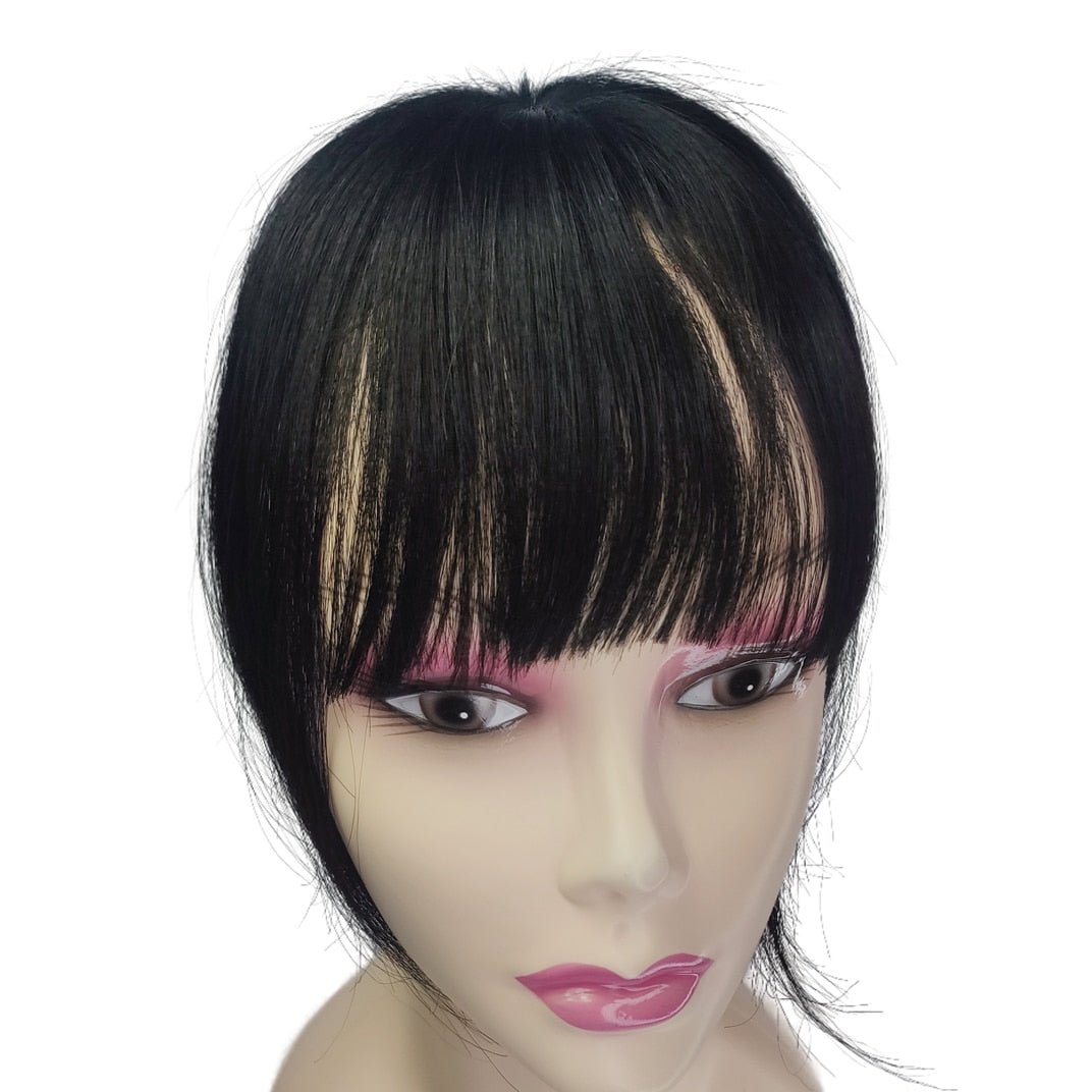 Short Human Hair Topper with Bangs 7.87"