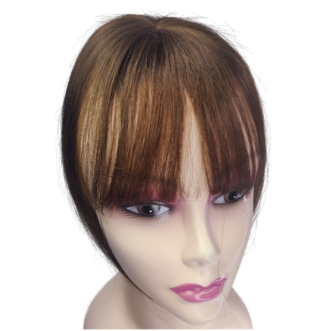 Short Human Hair Topper with Bangs 7.87"
