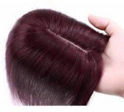 Medium Human Hair Topper β 12" (No Bangs)