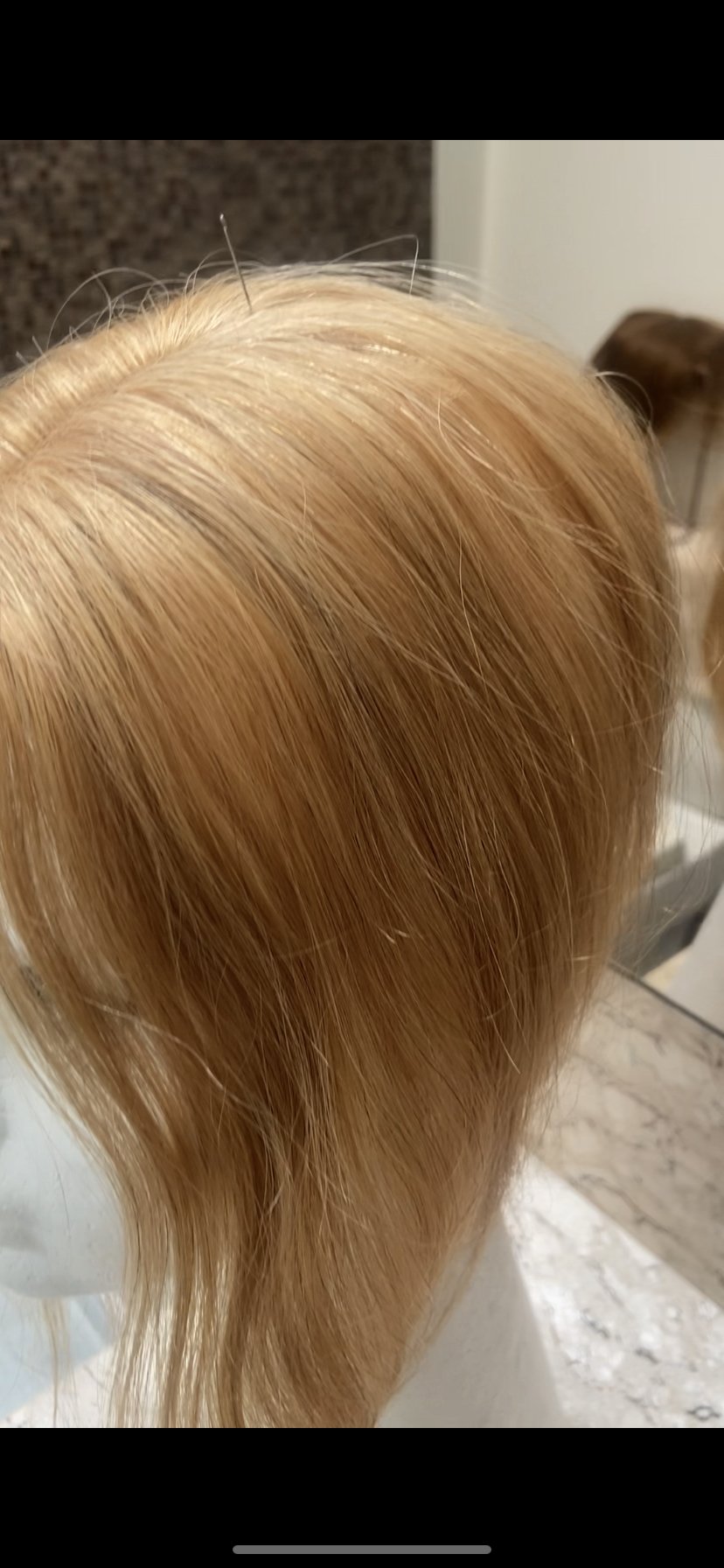 Medium Human Hair Topper – 16" (No Bangs)