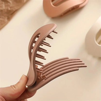 Elegant Matte Acrylic Rounded Hair Clips