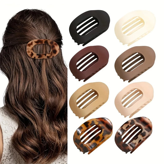 Elegant Matte Acrylic Rounded Hair Clips