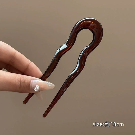 Retro U-Shaped Acrylic Hairpin