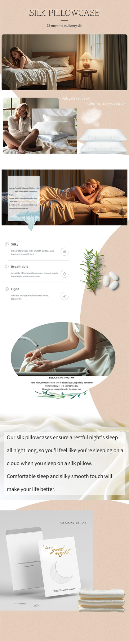 Rêve de Soie – Pure Mulberry Silk Pillowcase