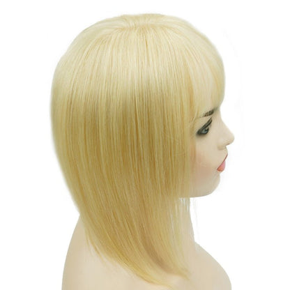 Medium Human Hair Topper with Bangs – 12"