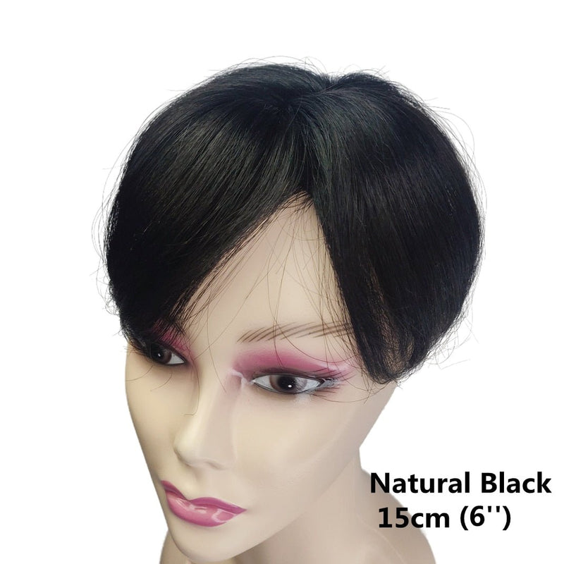 Short Human Hair Topper with Bangs – 5,9"