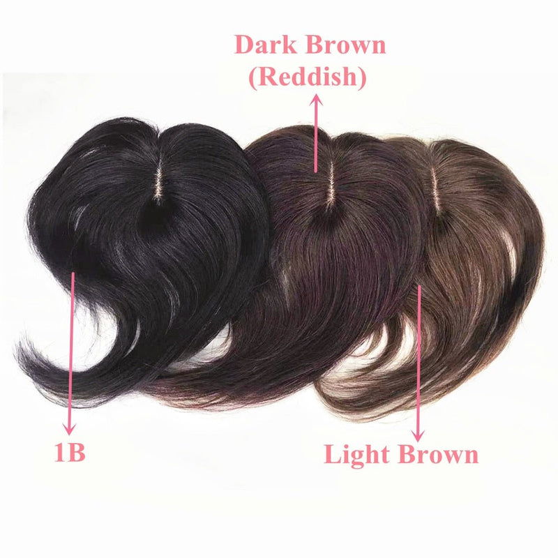 Short Human Hair Topper with Bangs – 5,9"