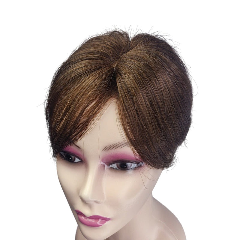 Short Human Hair Topper with Bangs – 5,9"