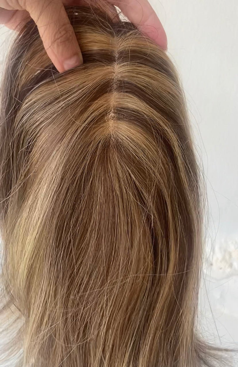 Mittellanges Echthaarteil – 12" (ohne Pony)
